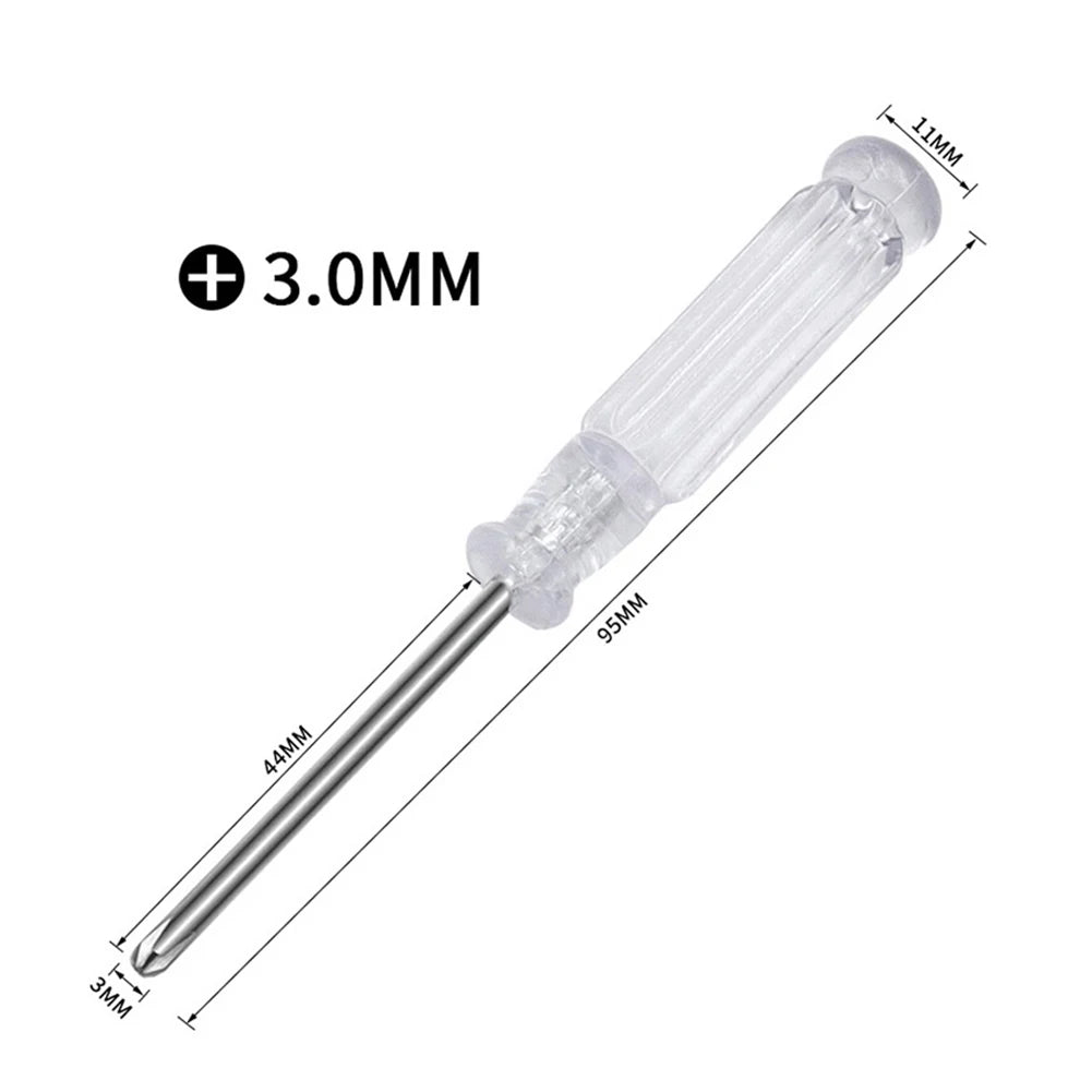 10pc 3.74in Small Screwdriver Set 3mm Tip Slotted and Phillips Screwdrivers Transparent Handle Precision Screwdriver Repair Tool