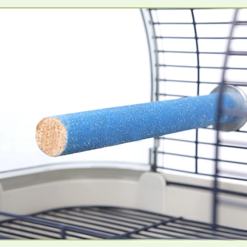 1Pc Pet Bird Cage Perches Stand Parrot Toys Bird Grinding Claw Stick Bird Nest Toy Molar Stick Standing Rod Random Color
