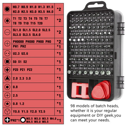 115-in-1 Magnetic Screwdriver Bit Kit, Torx Phillips Screwdriver Set with Removal Wrench, Repair Hand Tools for Phone & PC
