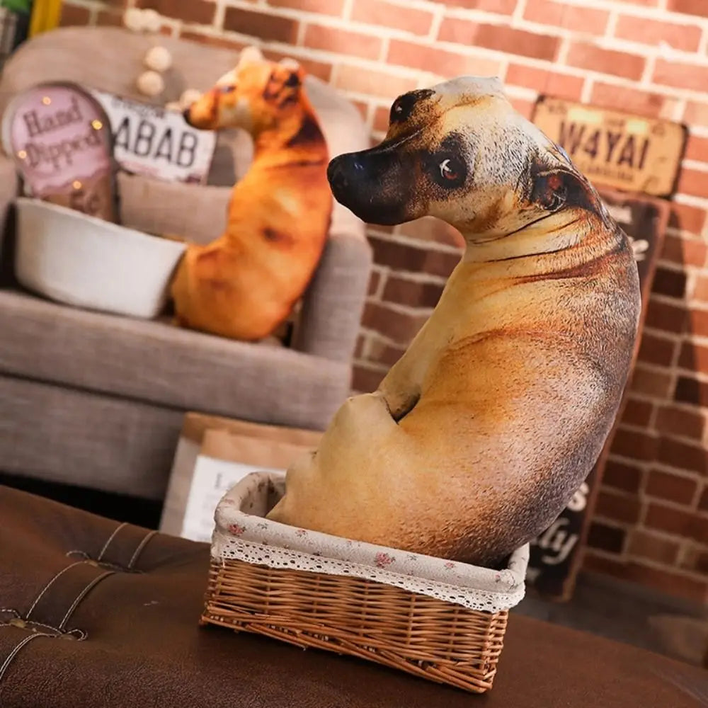 Soft Lifelike Animal Throw Pillow Hound Plush Creative Cushion 3D Dog Pillow Office