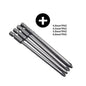 4Pc 1/4inch Hex Shank 100mm Long Screwdriver Bits Set For Torx / Hexagon / Cross / Slotted Hand Tool Alloy Steel