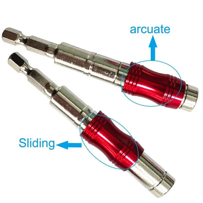1 ud. Adaptador universal magnético de punta de taladro de tornillo con mango hexagonal curvo rojo para extensión direccional, accesorios para herramientas eléctricas