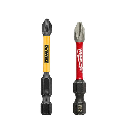 Impact Bits PH2 50/57mm DEWALT Makita BOSCH Milwaukee 2PCS Set Mixed Type HSS Carpentry Drill Durable Power Tool Accessories