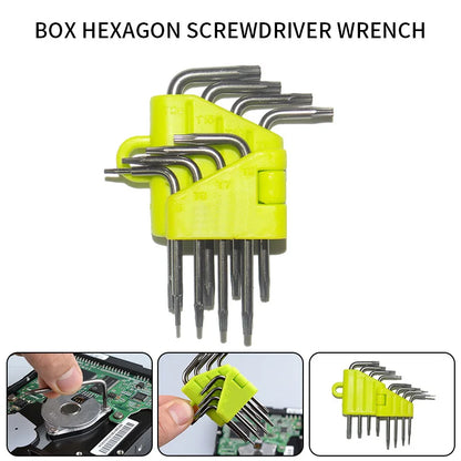 1 Set  8 in 1 Hexagon Screwdriver Wrench Bit Set T5-T20 CR-V Star Key Wrench Torx Screwdriver Kit with Holder