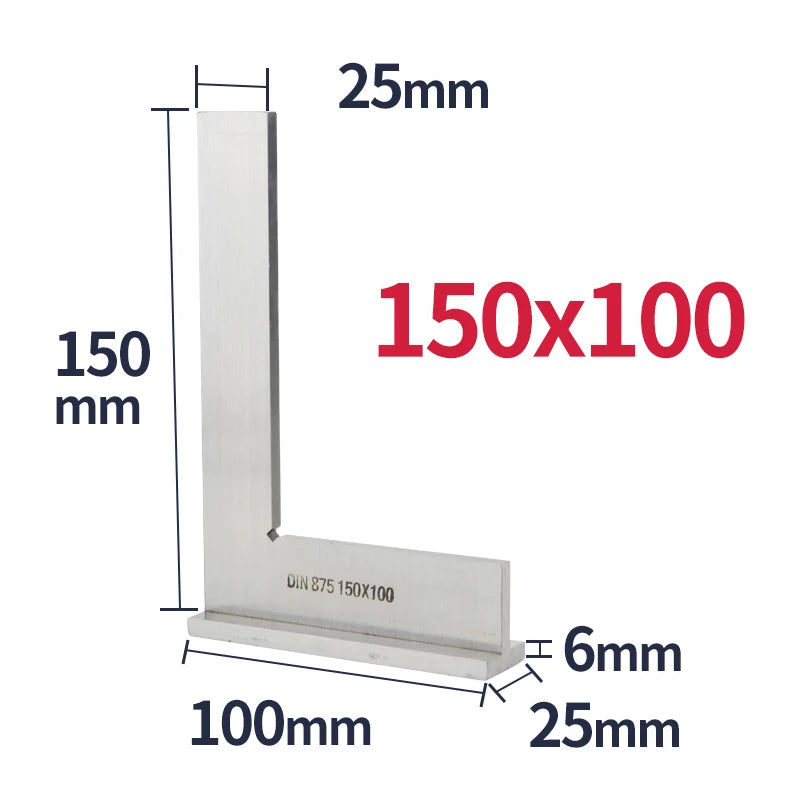 90 Degree Flat Edge Square Ruler Carpentry Square Metal Angle Measuring Tool Multi Carpentry Square Woodworking Tools Try Square