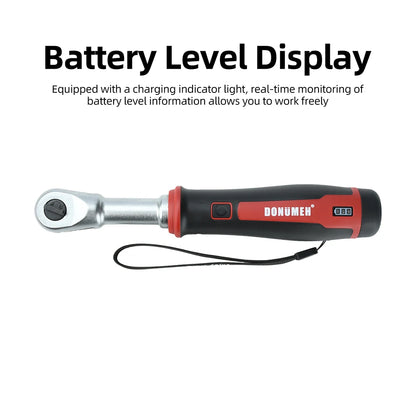 USB-C Rechargeable Electric Ratchet Wrench 3.6V 320 RPM 1/4' 3/8' Bidirectional with LED Battery Indicator for DIY Repair Auto