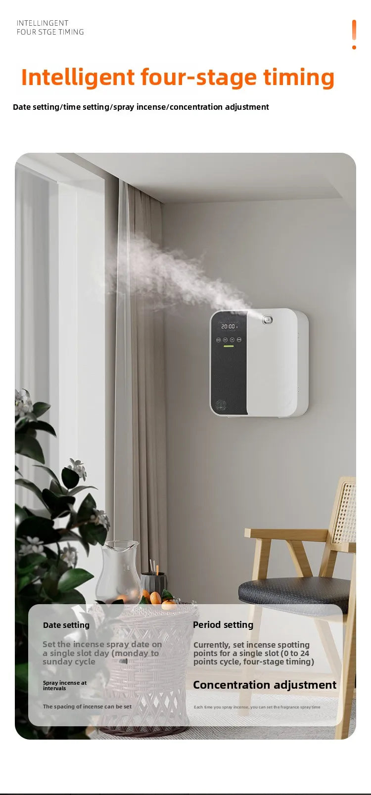 500ml Smart Aroma Diffuser - Bluetooth, Auto Spray, 1000m³ Coverage & Odor Elimination for Home/Commercial (Hotel/Bar/Spa)