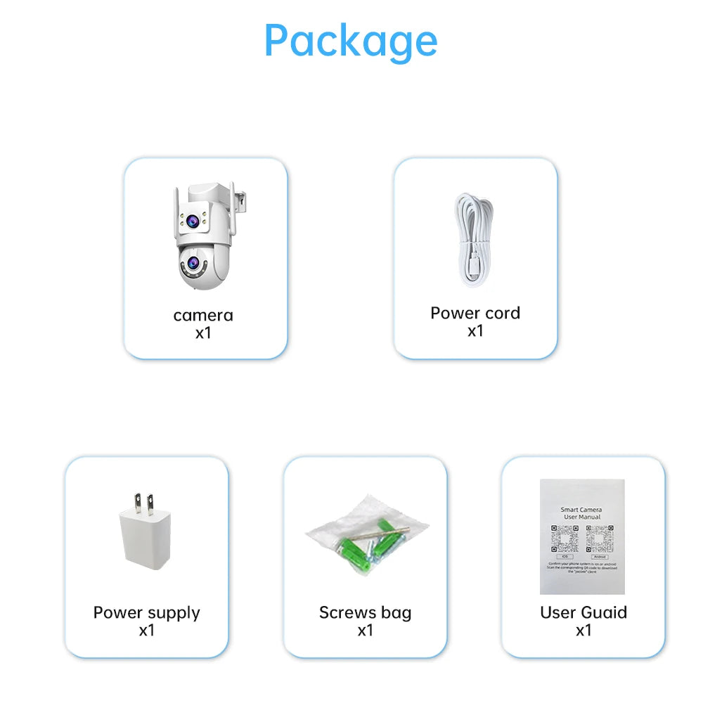 Jooan 4K 8MP HD Wifi cámara PTZ al aire libre 5G Wifi lente Dual cámaras IP de seguridad 5X Zoom AI seguimiento ONVIF cámara de vigilancia CCTV