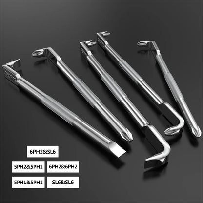 BROPPE Z-Type Screwdriver L-Shaped 90-Degree Right-Angle Elbow Bend Phillips/Slotted With Magnetic Short Screwdriver