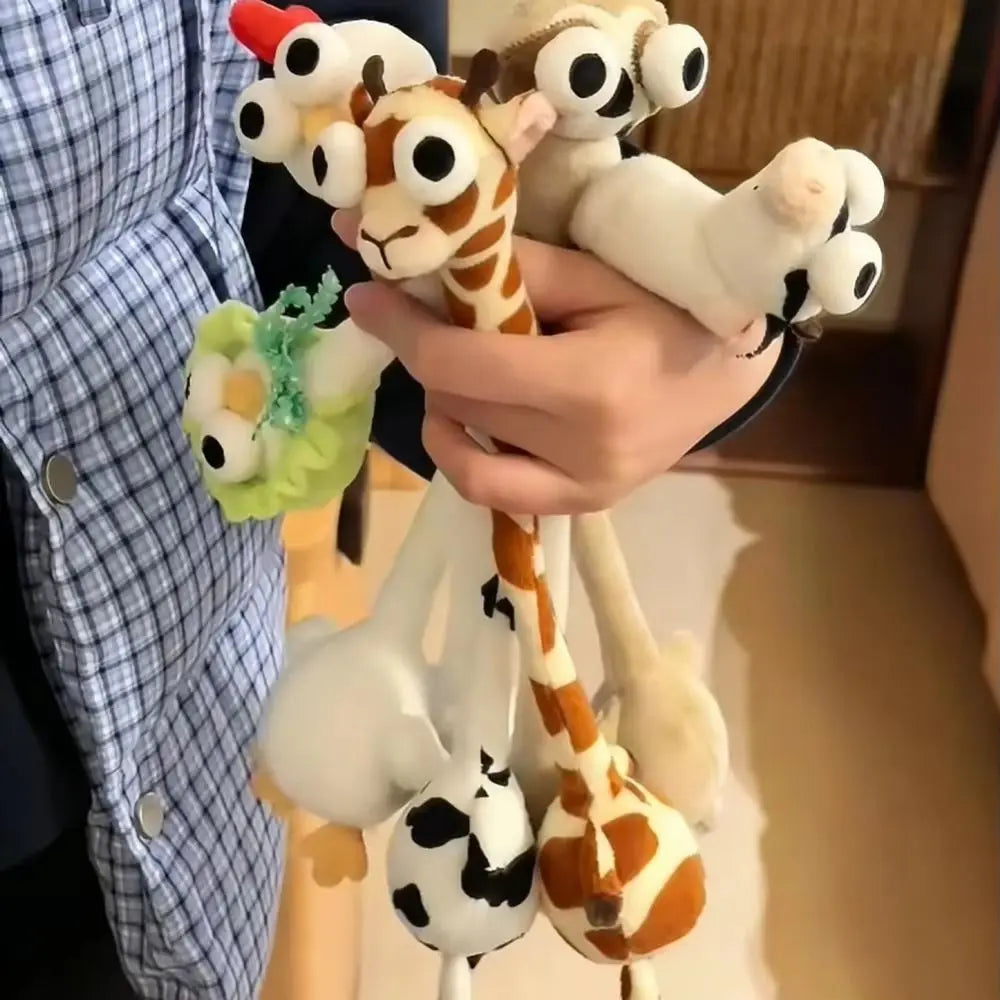 Llavero de Peluche de Pollo de Cuello Largo con Diseño Divertido, Color Blanco, Estilo Lindo, Colgante de Jirafa para Bolso, 40CM, Regalo Creativo