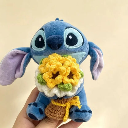 Muñecos de Peluche Clásicos de Anime, Mickey Mouse con Flores de Ganchillo, Llaveros, Pequeños Colgantes, Regalos Perfectos