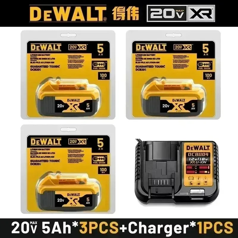 100% Original DeWalt 20V 5Ah 6Ah Battery Power Tool Replacement for DeWalt DCB206 DCB205 DCB805 DCB200 Power Tool