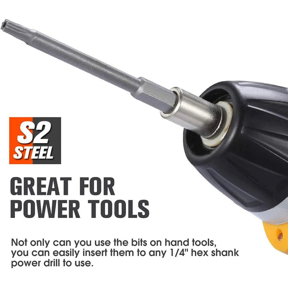 11 PCS T6-T40 Torx Security Bit Set S2 Steel Magnetic Star Screwdriver Set for Shark Vacuum 50/100mm