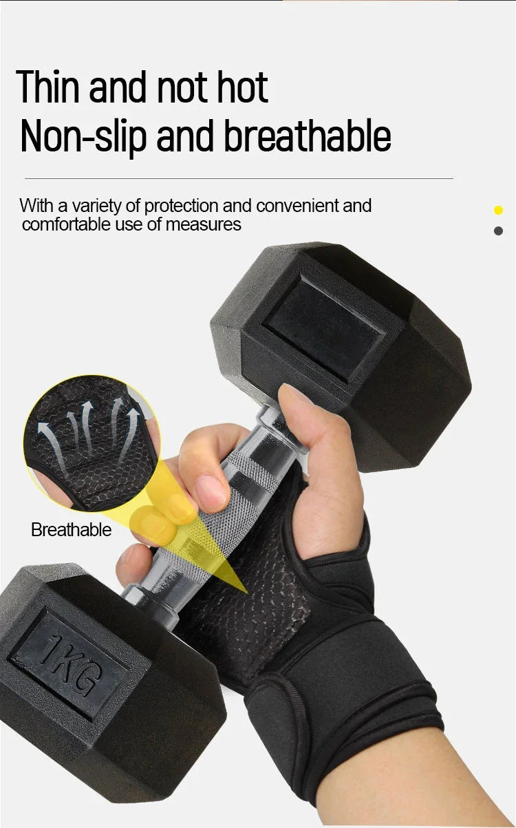 Guantes deportivos de entrenamiento para hombres y mujeres, guantes de entrenamiento, Fitness, culturismo, levantamiento de pesas, gimnasio, mano, muñeca, Protector de Palma