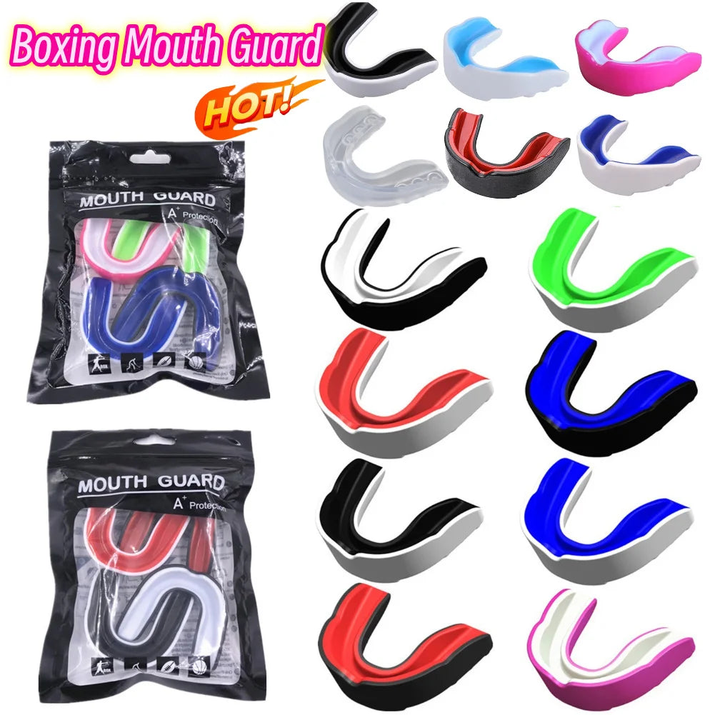 4pcs Adult Boxing Mouth Guard Boxing Gum Shield Fighting Training Tooth Protection Fit Adult Sports Mouthguard Sport Mouthguard