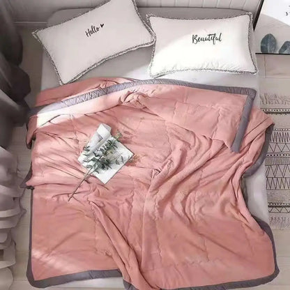 New Double Sided Cooling Blanket Skin-Friendly Breathable Conditioning Quilt Cold Effect Lightweight Cooler Quilt Spring Summer