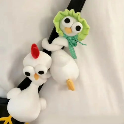 Llavero de Peluche de Pollo de Cuello Largo con Diseño Divertido, Color Blanco, Estilo Lindo, Colgante de Jirafa para Bolso, 40CM, Regalo Creativo