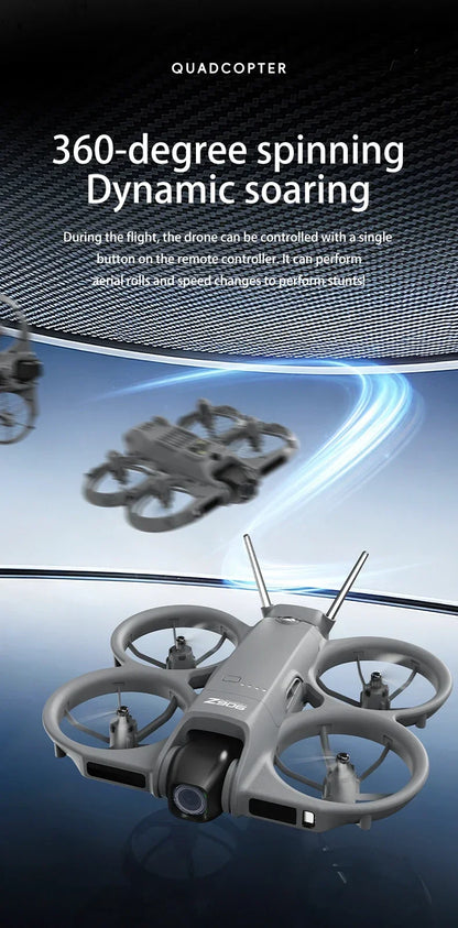 Dron Lenovo Z906 con Cámara Aérea 8K HD, Inteligente, con Sistema Anticolisión, Control Remoto con Pantalla Grande, Plegable, Motor sin Escobillas, GPS