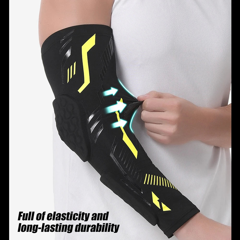 1 Pcs Sports Padded Arm Sleeve Protective Compression Elbow Pad for Basketball, Football, Volleyball, Soccer, and Gym Sport Arm Guards Home
