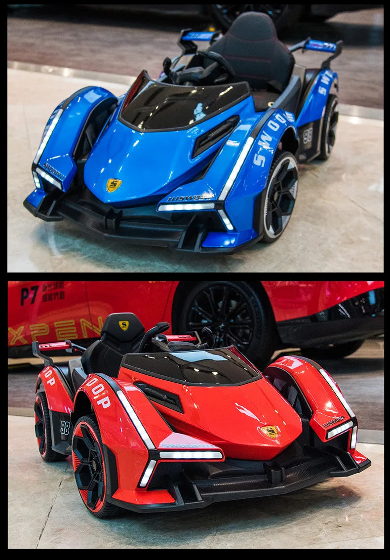 Juguete eléctrico recargable para niños de 1 a 5 años, coche de paseo con Control remoto de cuatro ruedas para niños y niñas