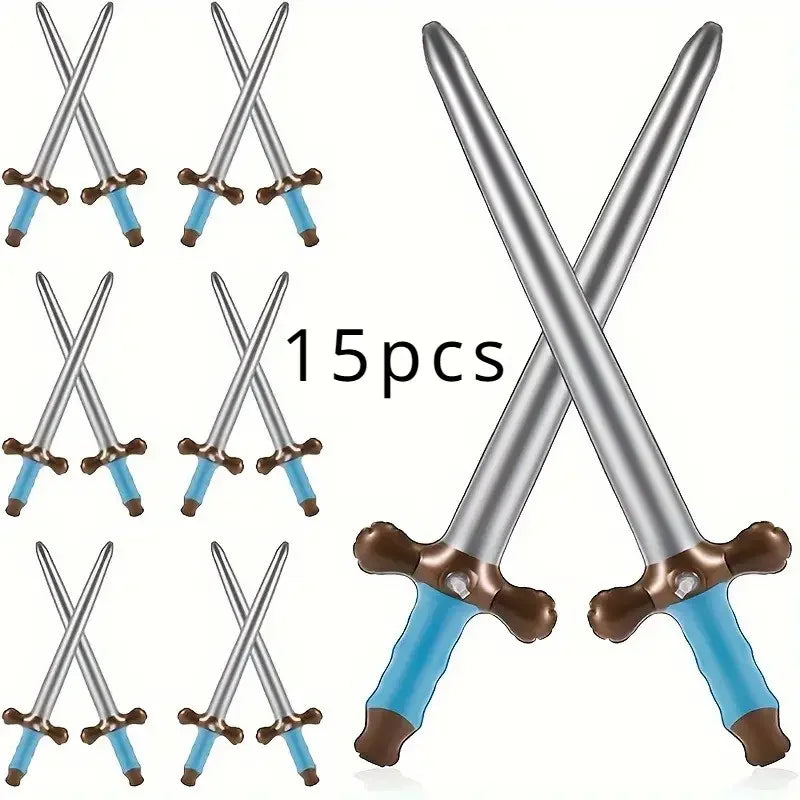 15 Espadas Inflables de PVC para Fiestas, Regalos para Eventos, Ideales para Carnavales, Cumpleaños, Bodas, Decoración