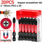 10/20 Piece S2 Steel PH2 Impact Screwdriver Bit Set, 50mm, Strong Magnetic, Anti-Twist, High Hardness, with Red Storage Box