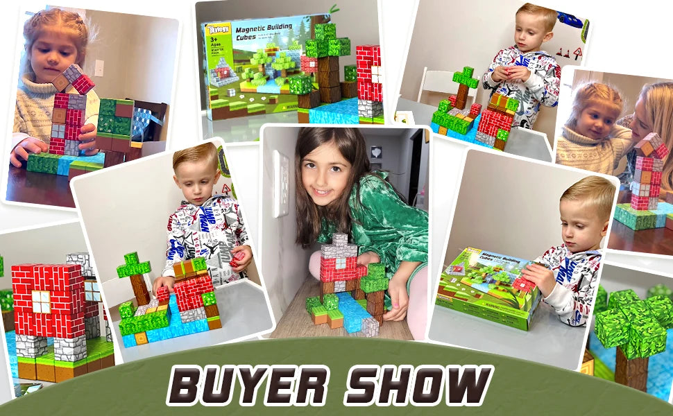 Mine World-bloques de construcción magnéticos para niños, ladrillos magnéticos con figuras, juego de construcción DIY, juguetes sensoriales STEM Montessori, regalos