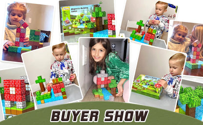 Mine World-bloques de construcción magnéticos para niños, ladrillos magnéticos con figuras, juego de construcción DIY, juguetes sensoriales STEM Montessori, regalos
