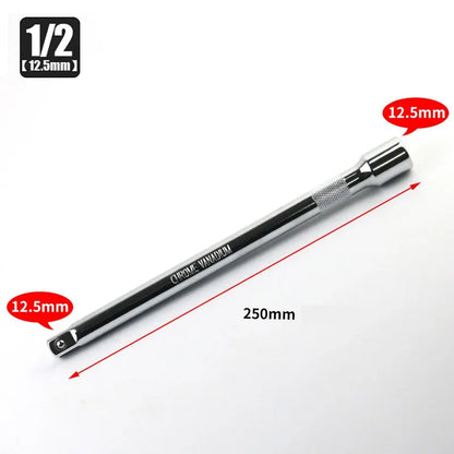 Socket Ratchet Wrench Extension Bar 1/4" 3/8" 1/2" 50/75/100/125/150/250mm Long Bar Steering Sleeve Connecting Rod Accessories