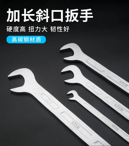Professional Slant Long Open End Wrench Set Double Head Spanner Multi Function Auto Repair Tool