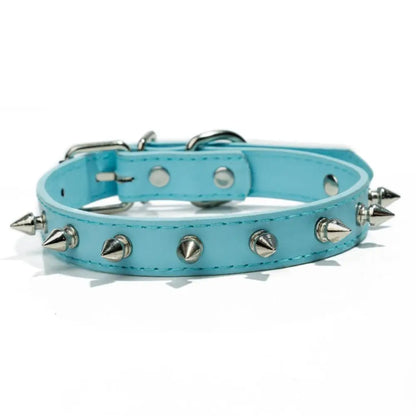 Pet Products Leather Cat Dog Collar Colorful Adjustable Pet Spiked Studded Collars Cool Exquisite Pet Neck Strap Photograph