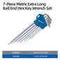 7PCS Long Ball End Hex Key Set, CR-V Steel, 1.5-6mm Allen Wrench, Perfect for Bicycle Repair, Furniture Assembly & DIY Projects