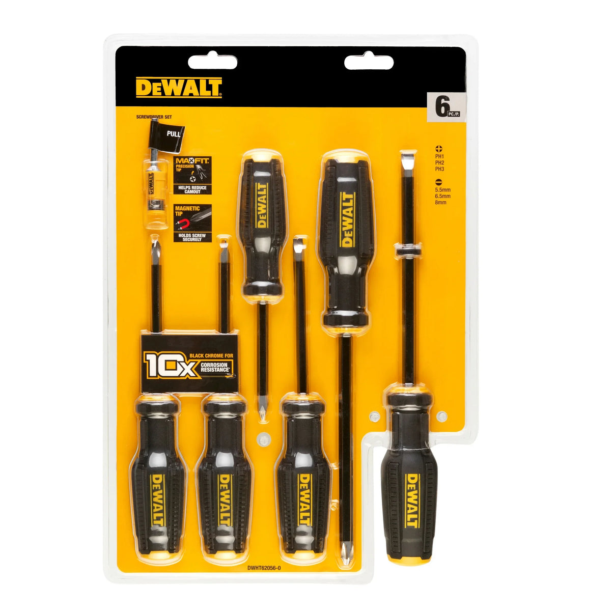 DEWALT DWHT62056-0 Tip Screwdriver Set 6 PCS Hand Tools Accessories