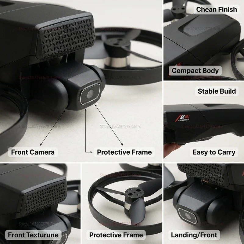 Dron M8 GPS FPV con Cámara 8K, Quadcopter Plegable con Motor sin Escobillas, Evitación de Obstáculos de 360 Grados, WiFi FPV, Retorno Automático RC para Adultos