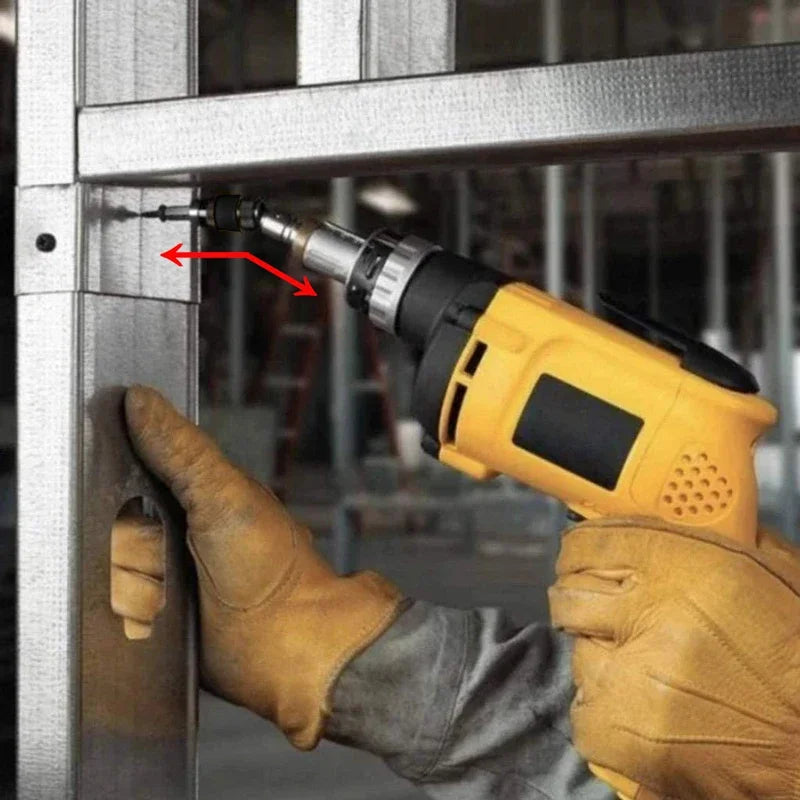1 ud. Adaptador universal magnético de punta de taladro de tornillo con mango hexagonal curvo rojo para extensión direccional, accesorios para herramientas eléctricas