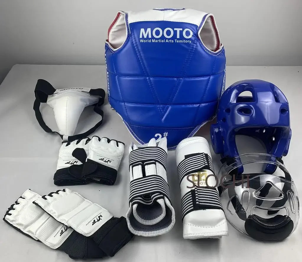 Taekwondo Combat Protective Gear Training Set Actual Combat Equipment Thicken Competition Martial Arts Protective Gear Set