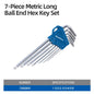 7PCS Long Ball End Hex Key Set, CR-V Steel, 1.5-6mm Allen Wrench, Perfect for Bicycle Repair, Furniture Assembly & DIY Projects