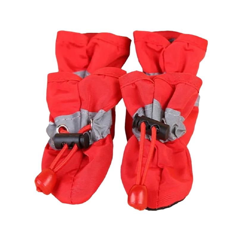4pcs/set Waterproof Pet Dog Shoes Anti-slip Rain Boots Footwear for Small Cats Dogs Puppy Pet Booties Pet Paw Accessories