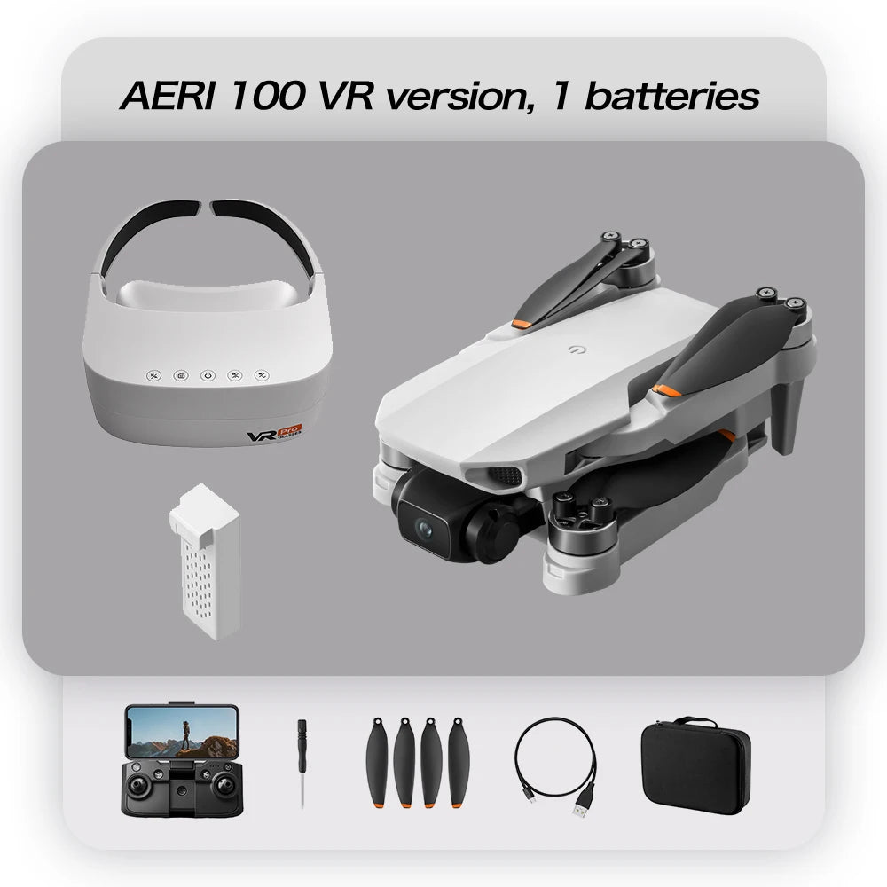 Mini Helicóptero RC Aeri 100 Drone 8K Profesional FPV con Cámara de Seguridad, Retorno Automático, UHD WiFi, Control Remoto, Juguete Volador para Niños