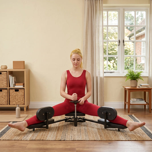 Máquina de estiramiento de piernas resistente, máquina de apertura de piernas de 3 barras, equipo de entrenamiento de flexibilidad de 330 libras para yoga, ballet, gimnasio en casa.