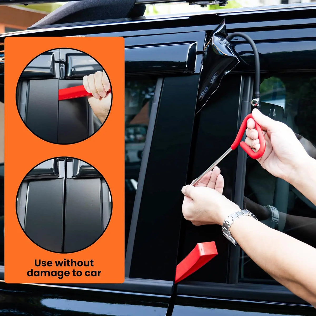 21/18PCS Car Door Tool Kit Inflatable Air Pump Auto Window Door Opening Tool Long Reach Grabber Kits with Carrying Bag