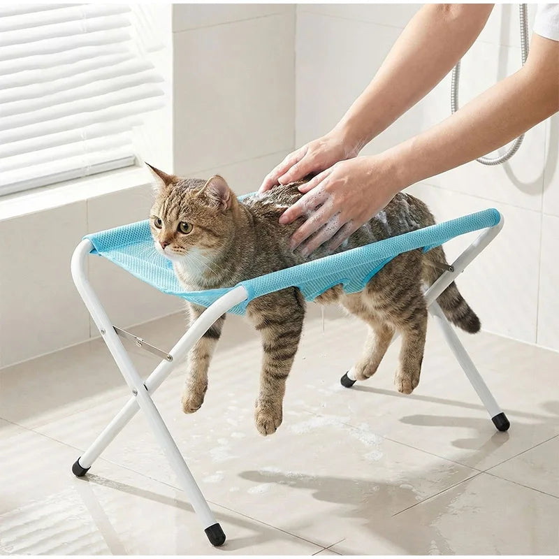 Adjustable Dog Grooming Hammock, Foldable Pet Bathing and Nail Clipping Helper, Breathable Mesh Support Harness for Pets
