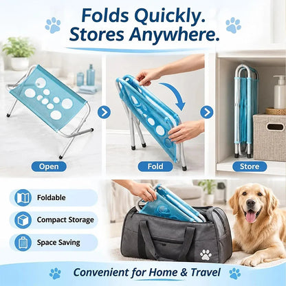 Adjustable Dog Grooming Hammock, Foldable Pet Bathing and Nail Clipping Helper, Breathable Mesh Support Harness for Pets