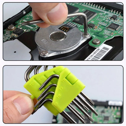 1 Set  8 in 1 Hexagon Screwdriver Wrench Bit Set T5-T20 CR-V Star Key Wrench Torx Screwdriver Kit with Holder