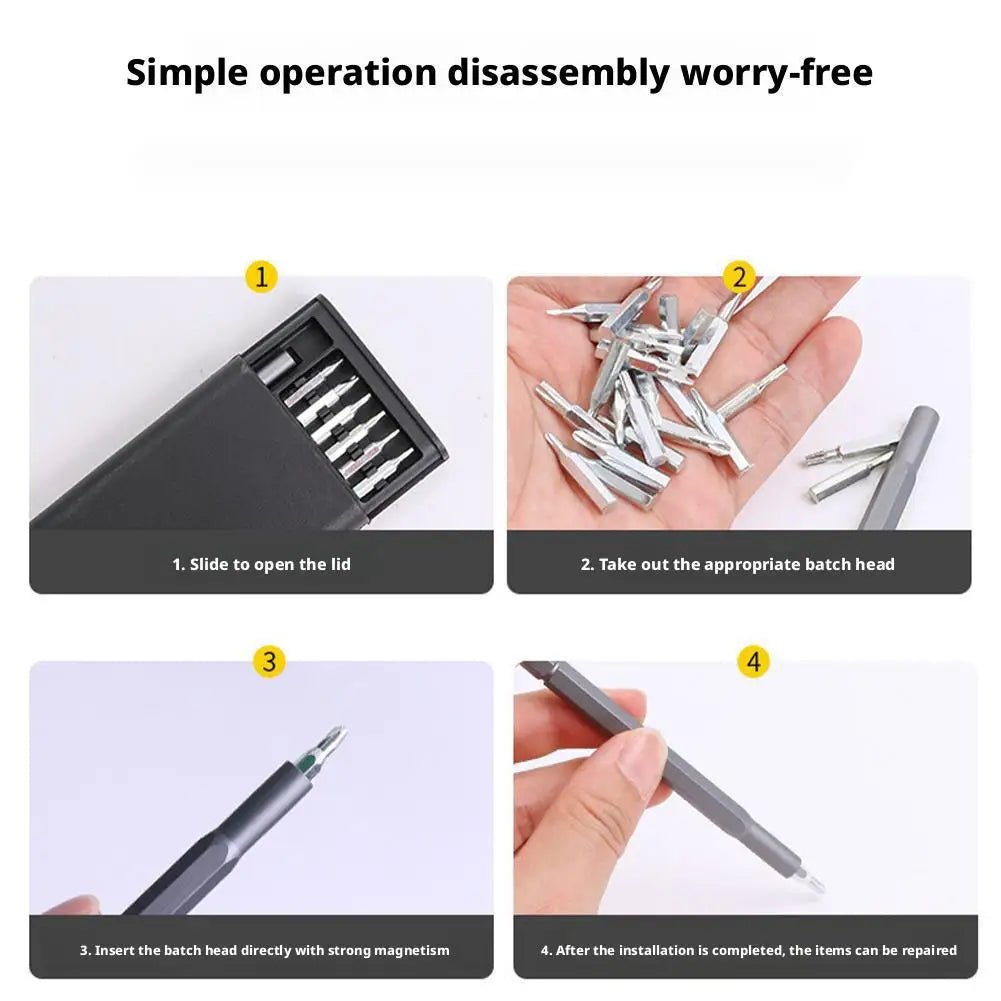 24 In 1 Precision Screwdriver Set High-Performance Bearing Steel Bits Repair Tool Kit For Phone, Computer, Glasses, Laptop, PC