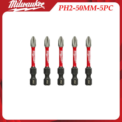Milwaukee Heavy-Duty Impact Drill Bit Kit 1/4" Hex Magnetic Screwdriver Bits Organized in Portable Storage Case