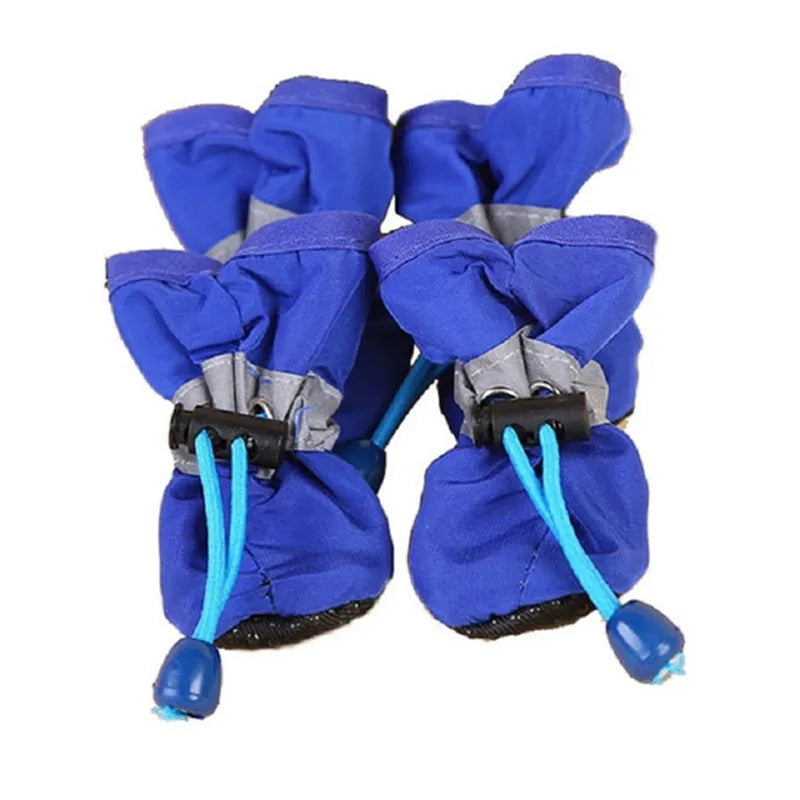 4pcs/set Waterproof Pet Dog Shoes Anti-slip Rain Boots Footwear for Small Cats Dogs Puppy Pet Booties Pet Paw Accessories