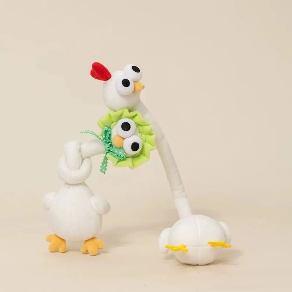 Llavero de Peluche de Pollo de Cuello Largo con Diseño Divertido, Color Blanco, Estilo Lindo, Colgante de Jirafa para Bolso, 40CM, Regalo Creativo
