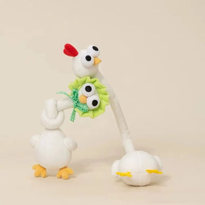 Llavero de Peluche de Pollo de Cuello Largo con Diseño Divertido, Color Blanco, Estilo Lindo, Colgante de Jirafa para Bolso, 40CM, Regalo Creativo
