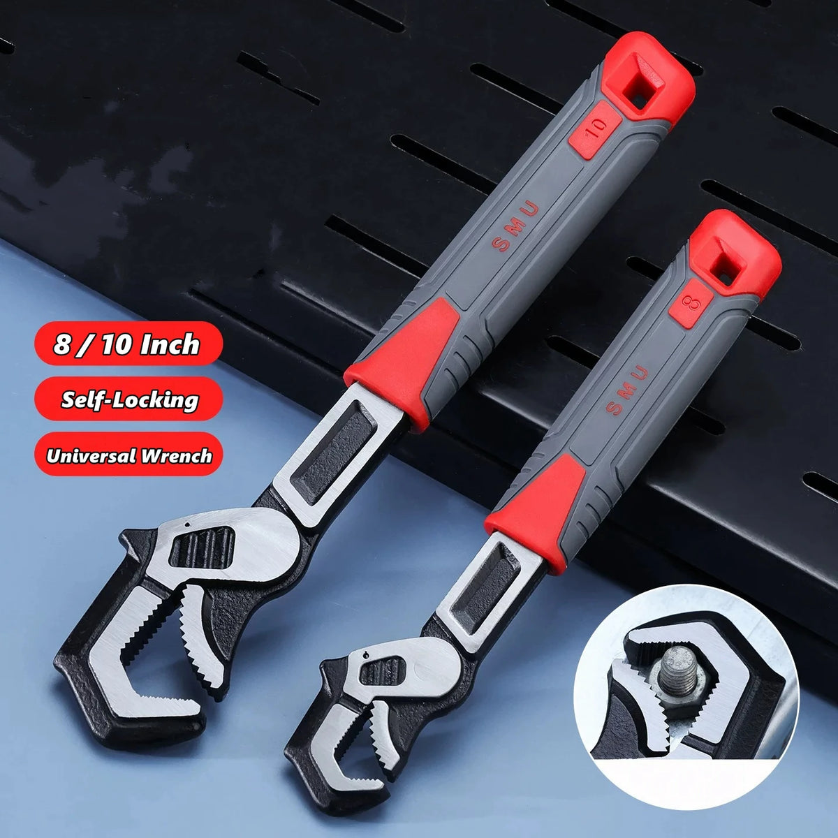 8/10inch Universal Multifunctional Self-Locking Wrench Fast Adjustable Wrench Car Repair Wrench Plumber Multi Hand Tool